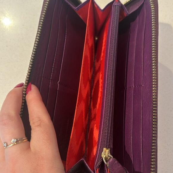 Vivienne Westwood Purple Orb Leather Long Zip Wallet - Picture 7 of 8